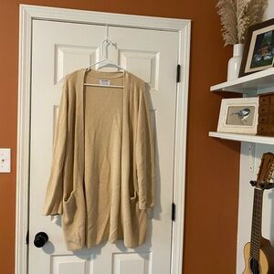 Women's Beige Open-Front Cardigan